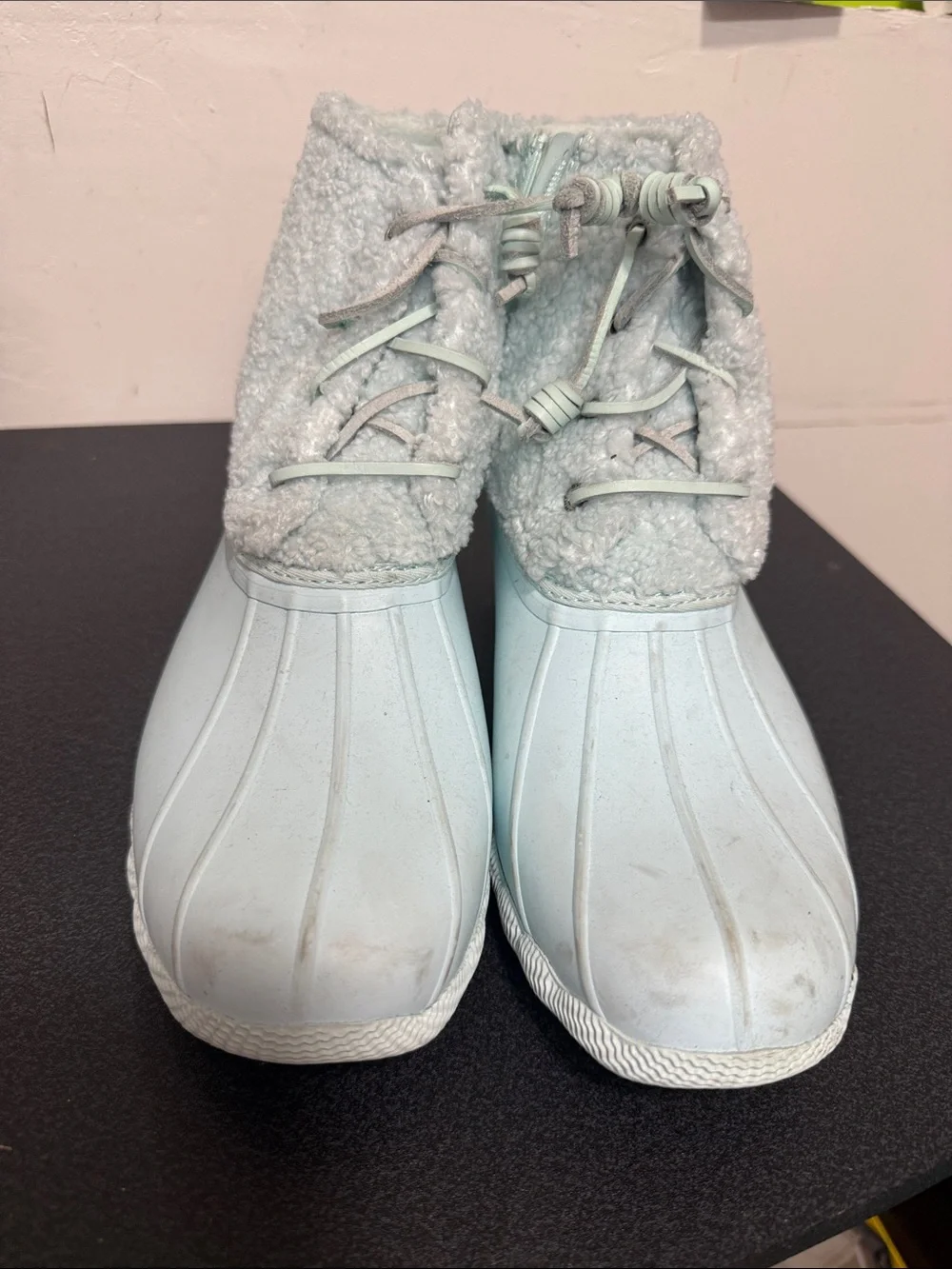 Sperry Light Blue Sherpa-Lined Duck Boots